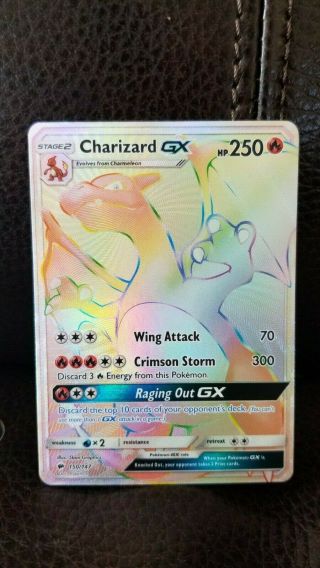 CHARIZARD - GX Pokemon TCG Card S&M Burning Shadows 150/147 SECRET RARE RAINBOW 3