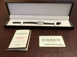 Coach Ladies Watch Rectangular Face Leather Band