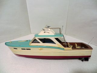 Vintage Lindberg Chris Craft Sport Fisherman R/c Built Model Plastic Boat 30 "