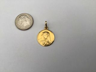 Vintage Unoaerre Solid 18k Yellow Gold Virgin Mary Pendant,  3.  0 Gr.