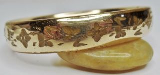 Antique F&b Foster Bailey Floral Chased/engraved Gf Gold Fill Bangle Bracelet