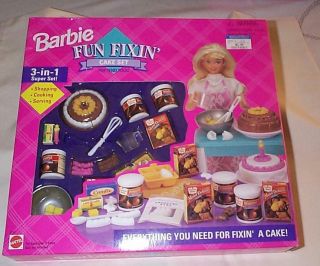 Barbie - - 1995 Fun Fixin Cake Set - - Pretend Food - - 67431 - - Mib