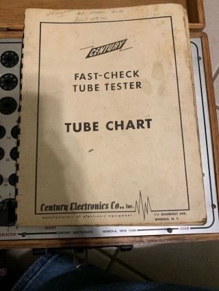 Vintage Century FC - 2 Electronics Fast Check Vacuum Tube Tester 8