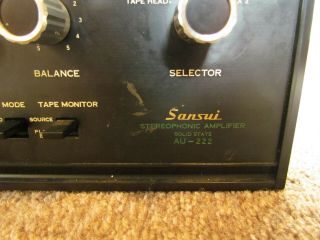 Vintage Sansui AU - 222 Integrated Stereophonic Solid State Amplifier Receiver 3