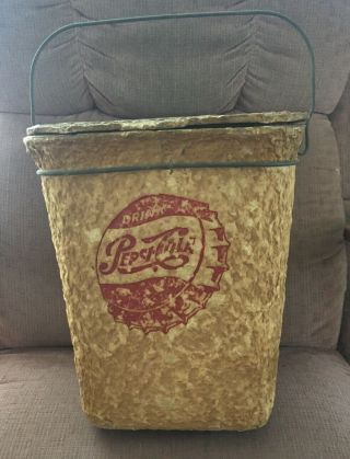 Rare Vintage 1950s - 1960s Pepsi - Cola Minnow Bucket Ice Chest