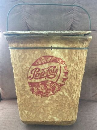 Rare VINTAGE 1950s - 1960s Pepsi - Cola MINNOW BUCKET ICE CHEST 4