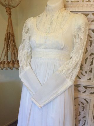 Jessica McClintock Gunne Sax Prom Wedding Festival gown vintage 80 ' s White Small 2
