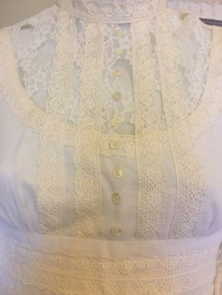 Jessica McClintock Gunne Sax Prom Wedding Festival gown vintage 80 ' s White Small 3