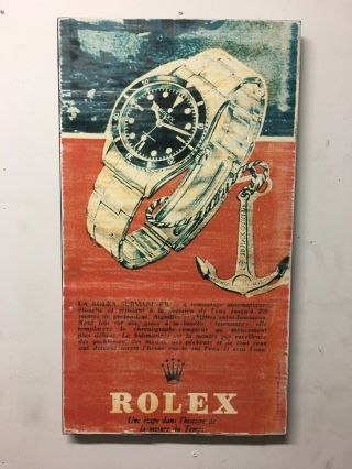 Rolex Vintage 6538 Submariner Ad Art Distressed Design For Home Decor