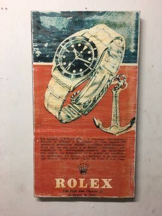 Rolex Vintage 6538 submariner ad Art Distressed design for home decor 6