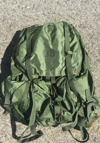 Vintage Olive U.  S Army/military Combat Nylon Field Pack Lc - 1 Alice Bag Backpack
