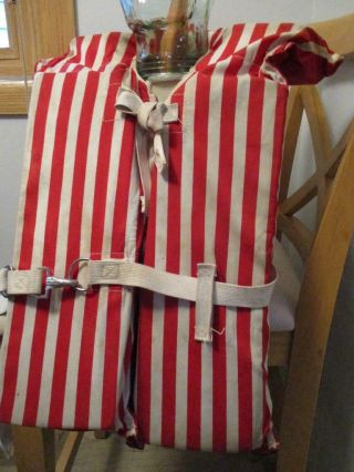 Vtg Candy Striped Life Vest/jacket/preserver Flotation Device Aqua Float