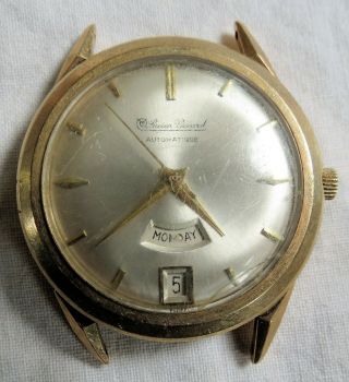 Lucien Piccard Automatic Wristwatch 10k Gf Day Date Men 
