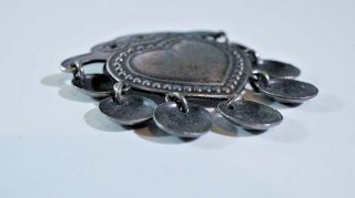 G270 Vintage Kalevala Koru Saame Inspired Heart design Salt Ornament Brooch 925 4