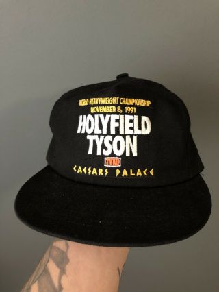 Vintage 1997 Made In Usa Tyson Vs Holyfield Snapback Hat Boxing
