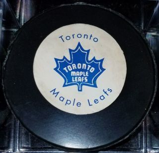 Vintage Toronto maple leafs official size Hockey game Puck CANADA blank back 2