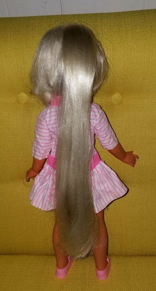 Vtg Ideal Suntan DINA Grow Hair Doll w Spiegel Dress Clothes Pink Shoes Crissy 6