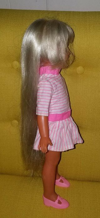Vtg Ideal Suntan DINA Grow Hair Doll w Spiegel Dress Clothes Pink Shoes Crissy 7