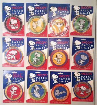 12 Vintage 1984 Olympics La 84 Snoopy / Belle Iron On Patch Event Rare / 06
