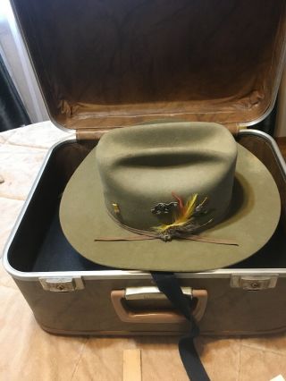 Vintage Stetson 71/4 Xxxx Tan/brown Felt Hat With Hard Case