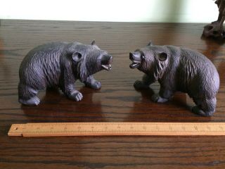 Vintage Bavarian Black Forest Carved Wooden Bears