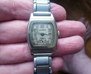 Vintage " Hamilton Raleigh " Wristwatch / Art Deco - White Gold Filled