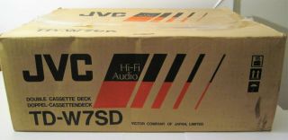 RARE JVC TD - W7SD HI - FI Double Cassette Tape AUDIOPHILE Deck Recorder w/Box 3