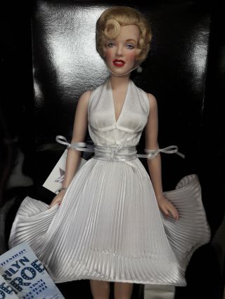 Franklin Marilyn Vinyl Doll Seven 7 Year Itch White Dress 16 " Rare With