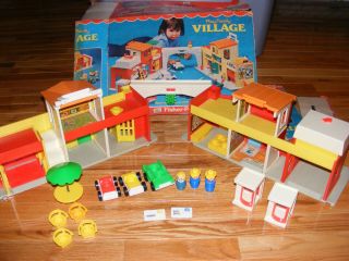 Vintage 1973 Fisher Price Little People Play Family Village,  Accessories