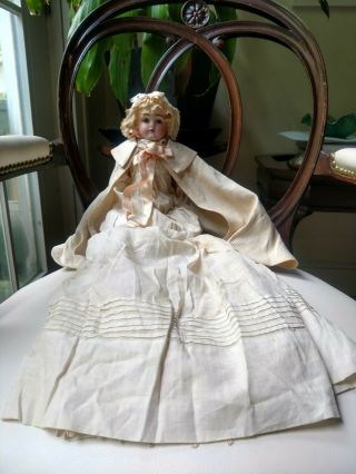 Antique German - made Blonde Hair Bisque Doll (Maker Unknown) 2