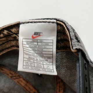 Nike Denim Jean Snapback Hat Vintage 1990s Big Logo Sport Rare Swoosh N Cap 2