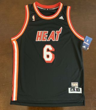 Rare Adidas Hwc Nba Miami Heat Lebron James Basketball Jersey Youth Xl