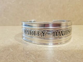 Harley Davidson Rare Vintage.  925 Sterling Silver Cuff Bracelet 50g