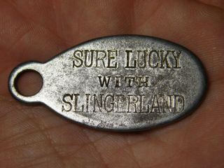 Vintage Slingerland Banjo And Drum Co.  Sure Lucky With Slingerland Key Fob