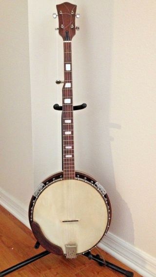 Vintage Custom Made 5 Strings Acoustic Electric Bluegrass Banjo Sounds Great