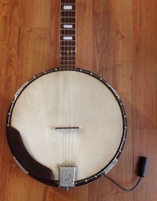 VINTAGE CUSTOM MADE 5 STRINGS ACOUSTIC ELECTRIC BLUEGRASS BANJO SOUNDS GREAT 3