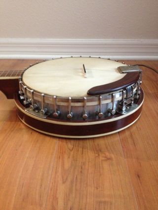VINTAGE CUSTOM MADE 5 STRINGS ACOUSTIC ELECTRIC BLUEGRASS BANJO SOUNDS GREAT 8