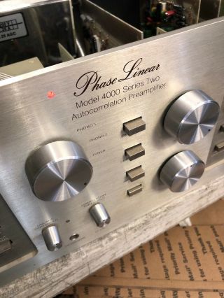 Vintage Phase Linear 4000 Series Two Preamplifier Powers on / service 6