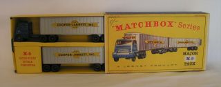 Vintage 1962 - 67 Lesney Matchbox M - 9 Major Pack Inter - State Double Freighter Nmib