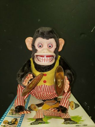 Vintage Daishin Musical Jolly Chimp Monkey With Box,  Made in Jap 3