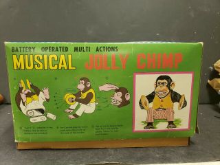 Vintage Daishin Musical Jolly Chimp Monkey With Box,  Made in Jap 7