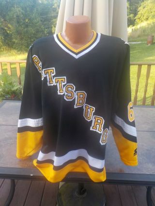 Vintage NHL 90 ' s Starter Authentic JAROMIR JAGR Pittsburgh Penguins Jersey Large 2