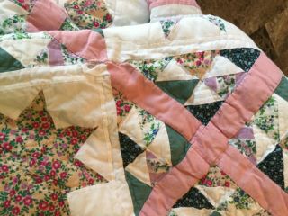 Vintage Spring Star Handmade Quilt Arch Quilts Elmsford NY 90 x 96” 5
