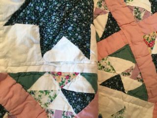 Vintage Spring Star Handmade Quilt Arch Quilts Elmsford NY 90 x 96” 6