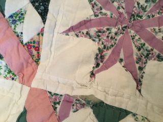 Vintage Spring Star Handmade Quilt Arch Quilts Elmsford NY 90 x 96” 7