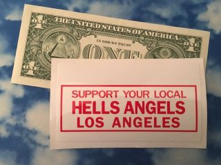 Very Rare Vintage Los Angeles Hells Angels Sticker For Collectors