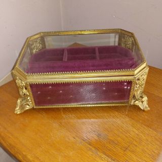 Vintage Matson Large Gold Ormolu Casket/jewelry Box 10 ",  7.  5 ",  4.  5 ".