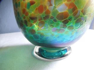 Robert Held Art Glass Large Iridescent Bowl Vintage Canadian Signed & Sticker 4