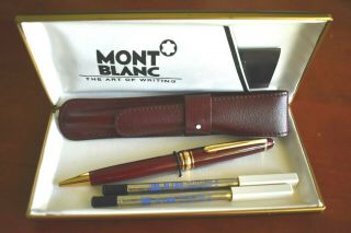 Vintage Montblanc Meisterstuck Germany Burgundy Bordeaux Red Ballpoint Pen,  Box