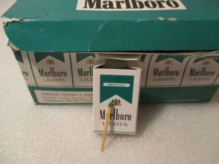 Mini Marlboro Menthol Cigarette Boxs | Wood Stick Matches | Vintage